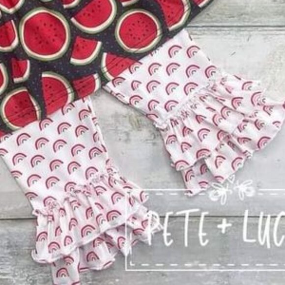 Pete & Lucy Watermelons & Rainbows Capri Set - Picture 4 of 6